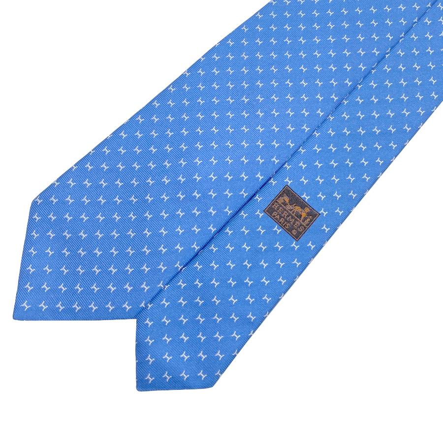 国内完売商品【新品】エルメス HERMES ネクタイ ヘヴィシルクタイ 8CM《ファイン H》ブルー ホワイト 青 白 ギフト プレゼント 男性 メンズ H659290 T07の画像