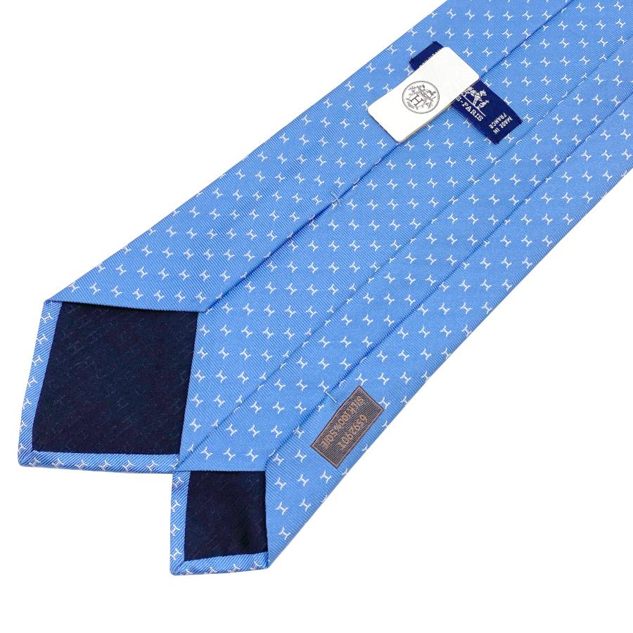 国内完売商品【新品】エルメス HERMES ネクタイ ヘヴィシルクタイ 8CM《ファイン H》ブルー ホワイト 青 白 ギフト プレゼント 男性 メンズ H659290 T07の画像