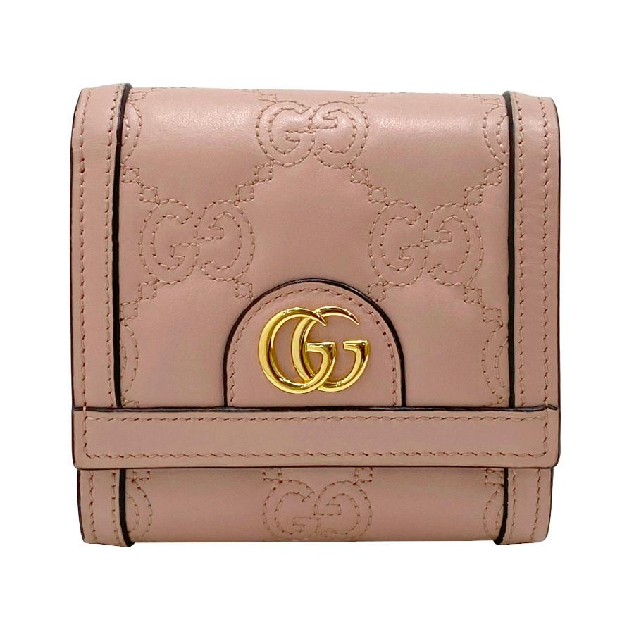 GUCCI キルティング 2つ折り ウォレット GUCCI - グッチ GUCCI 財布 二つ折り GGマトラッセ キルティング
