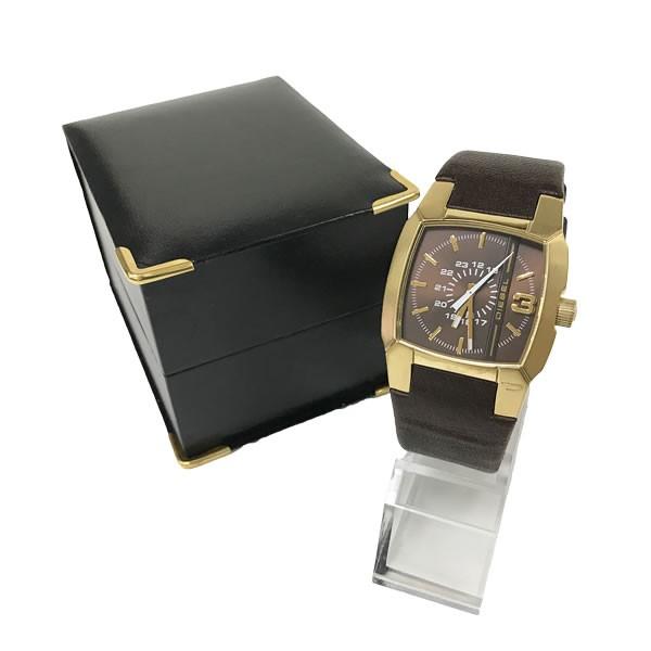 【show】DIESEL 腕時計 10BAR イエロー×ブラウン ディーゼル DIESEL 腕時計 クロノグラフ メンズ D-CURVE ゴールド