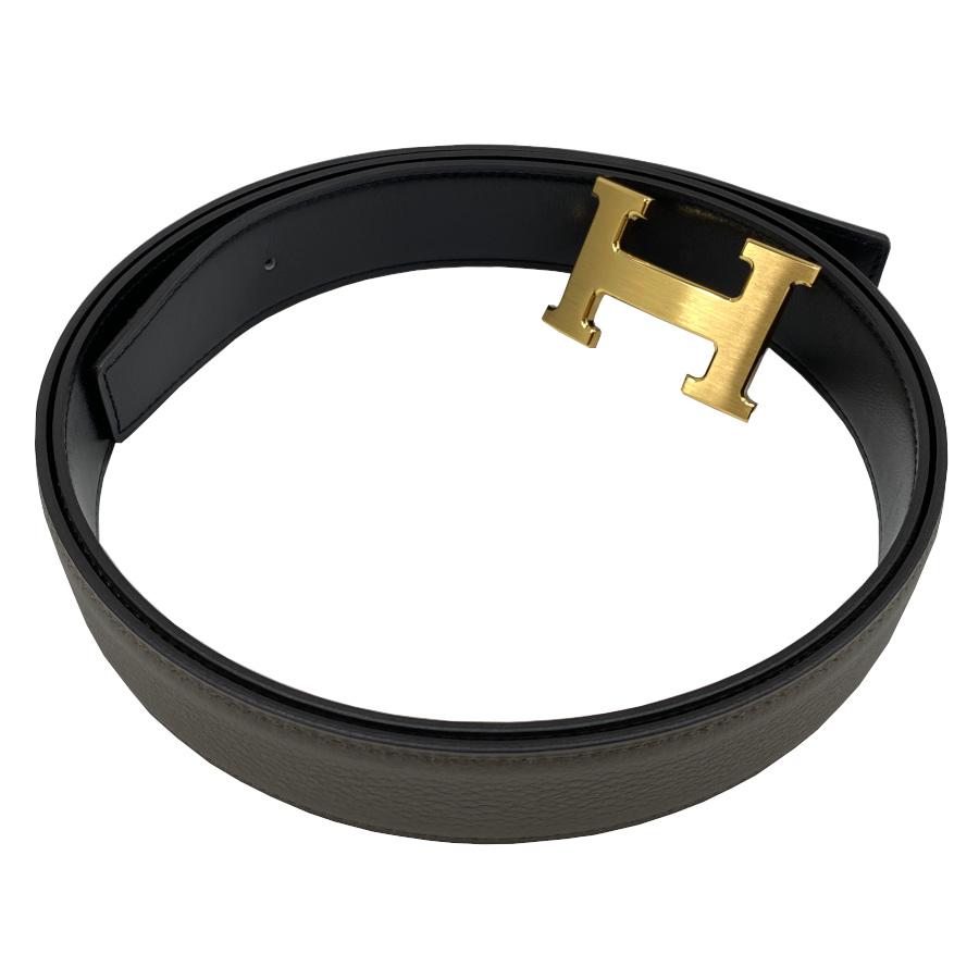 【新品】エルメス HERMES リバーシブルベルト Hバックル ゴールド金具 ブラック ゴールド レザー トゴ H064544CM2M H073967CAAC110の画像