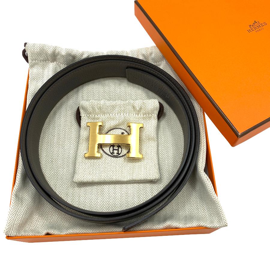 【新品】エルメス HERMES リバーシブルベルト Hバックル ゴールド金具 ブラック ゴールド レザー トゴ H064544CM2M H073967CAAC110の画像