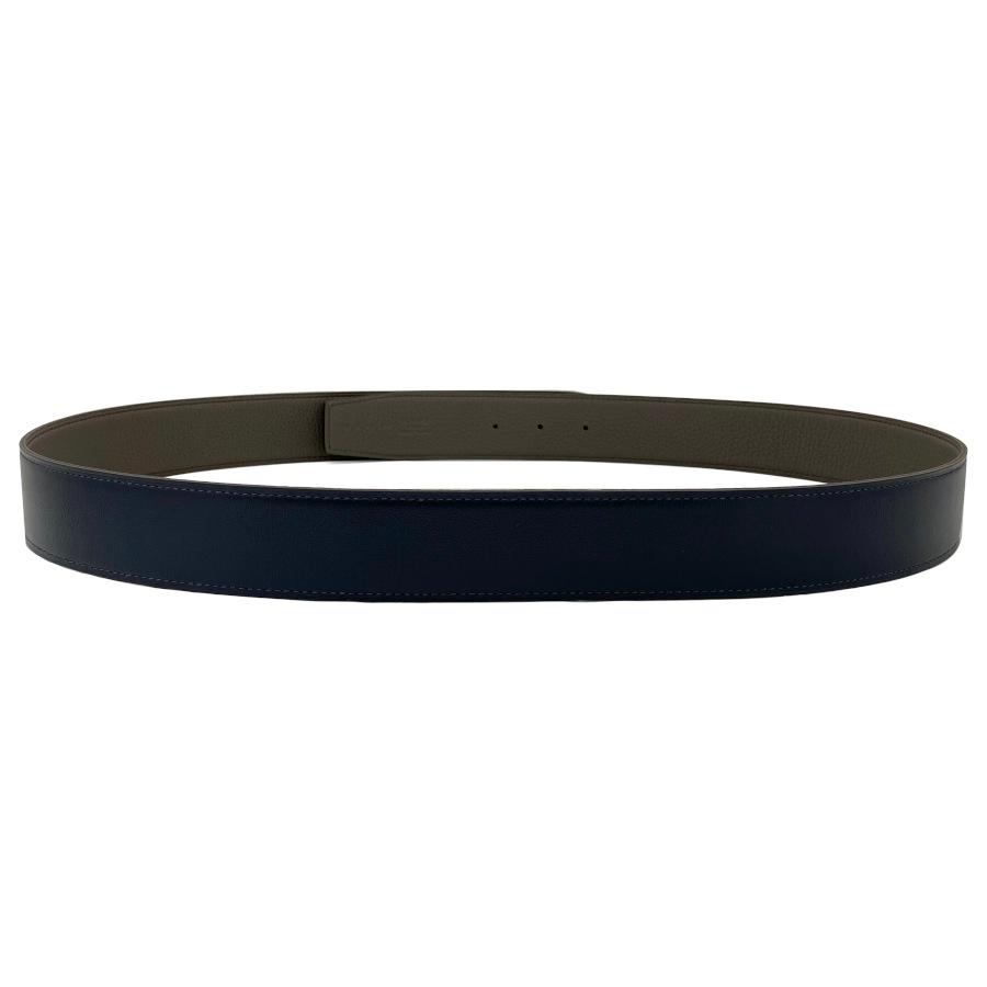 エルメス HERMES ベルト リバーシブルベルト 38 mm ブルー・マリン / グリ・エタン ボックスカーフ トーゴ フランス製 H077971CAAU100 新品の画像