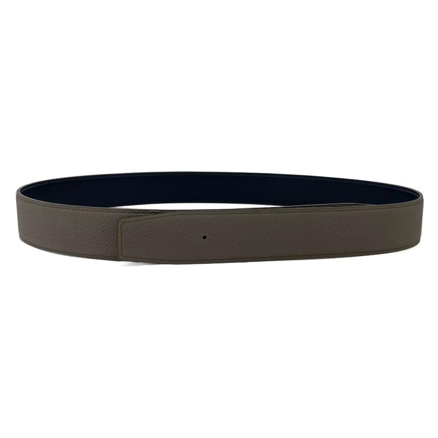 エルメス HERMES ベルト リバーシブルベルト 38 mm ブルー・マリン / グリ・エタン ボックスカーフ トーゴ フランス製 H077971CAAU100 新品の画像