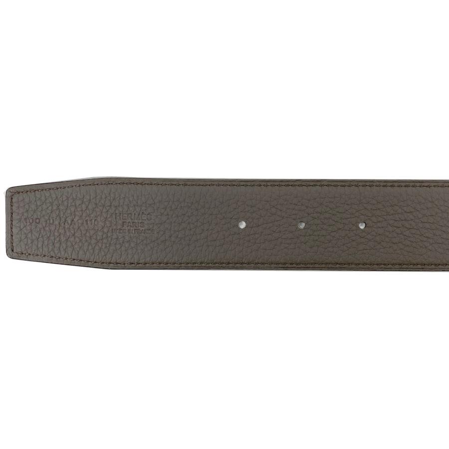 エルメス HERMES ベルト リバーシブルベルト 38 mm ブルー・マリン / グリ・エタン ボックスカーフ トーゴ フランス製 H077971CAAU100 新品の画像