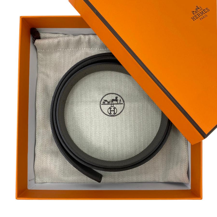 エルメス HERMES ベルト リバーシブルベルト 38 mm ブルー・マリン / グリ・エタン ボックスカーフ トーゴ フランス製 H077971CAAU100 新品の画像
