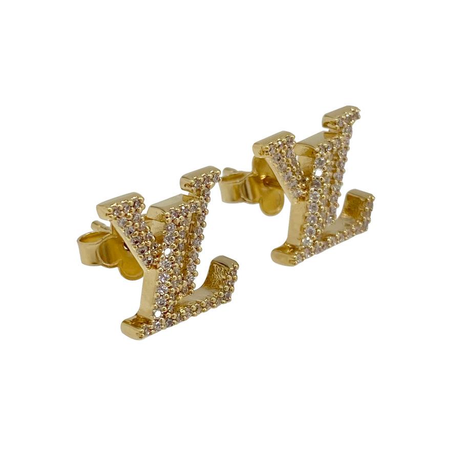 【新品】ルイヴィトン LOUIS VUITTON ピアス ブックル ドレイユ LV アイコニック ストラス ロゴ イニシャル ゴールド ストーン アクセサリー M00609 | LOUIS VUITTON | 01