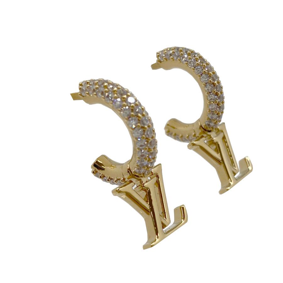 【新品】ルイヴィトン LOUIS VUITTON ピアス ピアス フープ・LV アイコニック ロゴ ゴールド ストーン LV アイコニック シグネチャー M01732 | LOUIS VUITTON | 01