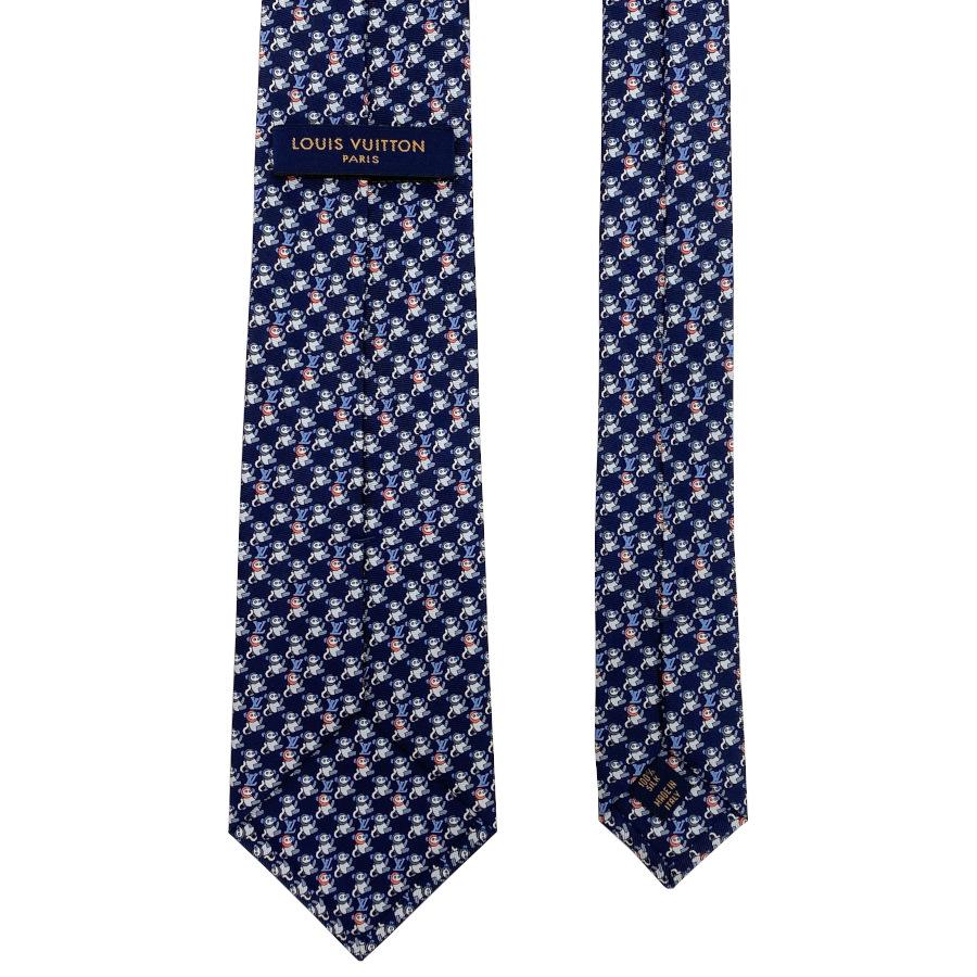 国内完売商品【新品】ルイヴィトン LOUIS VUITTON クラヴァットモンキー 8CM シルク100% マリーヌ 青 紺 ブルー ネイビー メンズ 男性 プレゼント ギフト M70976 | LOUIS VUITTON | 05