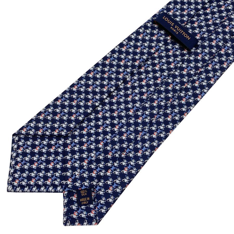 国内完売商品【新品】ルイヴィトン LOUIS VUITTON クラヴァットモンキー 8CM シルク100% マリーヌ 青 紺 ブルー ネイビー メンズ 男性 プレゼント ギフト M70976 | LOUIS VUITTON | 07