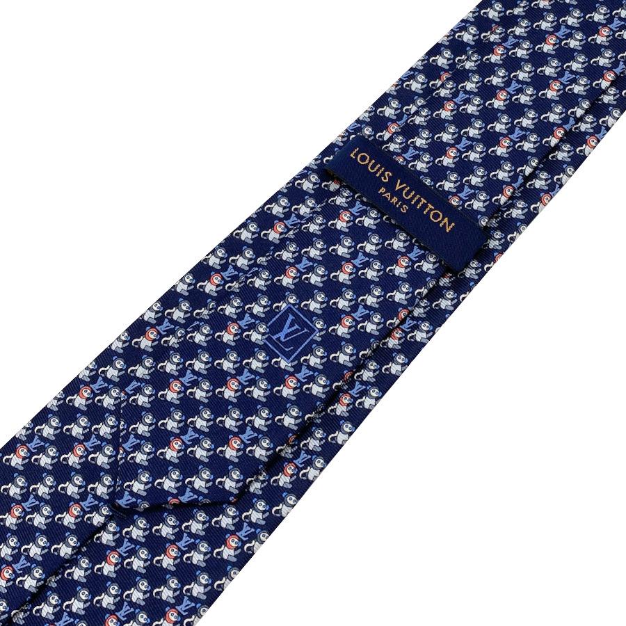 国内完売商品【新品】ルイヴィトン LOUIS VUITTON クラヴァットモンキー 8CM シルク100% マリーヌ 青 紺 ブルー ネイビー メンズ 男性 プレゼント ギフト M70976 | LOUIS VUITTON | 08