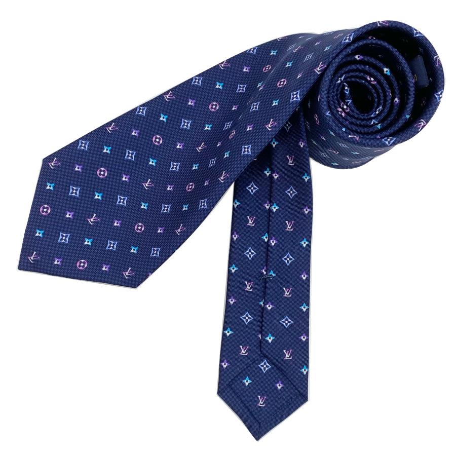 国内完売商品【新品】ルイヴィトン LOUIS VUITTON ネクタイ クラヴァット・モノグラム ハーロー 8CM シルク 100％ ネイビー 青 ロゴ ギフト プレゼント M76609 | LOUIS VUITTON | 03