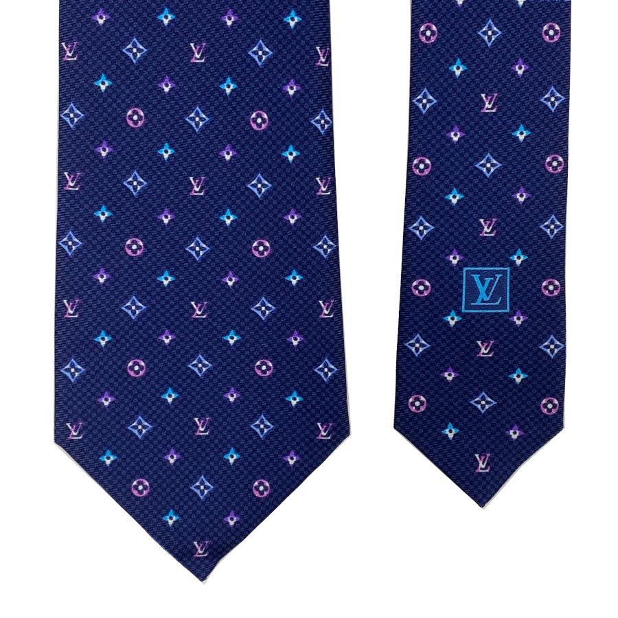国内完売商品【新品】ルイヴィトン LOUIS VUITTON ネクタイ クラヴァット・モノグラム ハーロー 8CM シルク 100％ ネイビー 青 ロゴ ギフト プレゼント M76609 | LOUIS VUITTON | 04