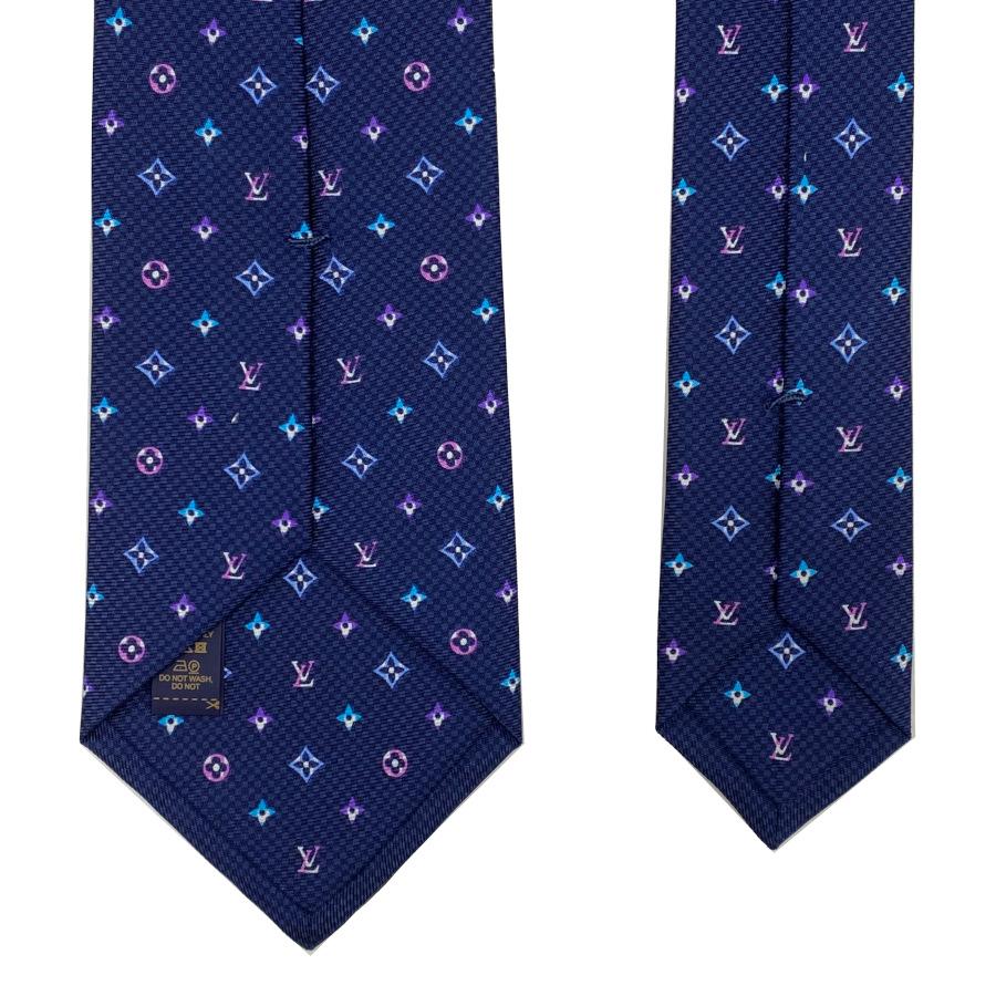 国内完売商品【新品】ルイヴィトン LOUIS VUITTON ネクタイ クラヴァット・モノグラム ハーロー 8CM シルク 100％ ネイビー 青 ロゴ ギフト プレゼント M76609 | LOUIS VUITTON | 05