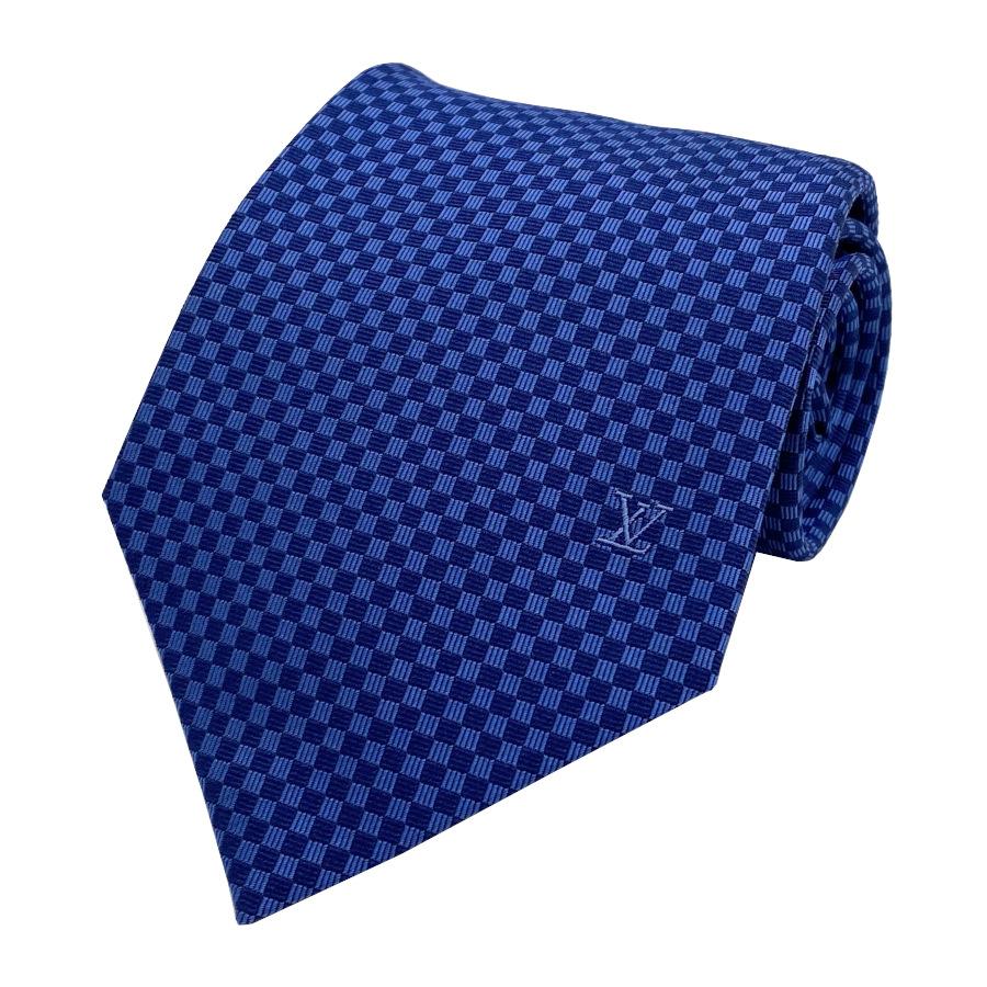 【新品】ルイヴィトン LOUIS VUITTON クラヴァット ネクタイ・マイクロダミエ 8CM シルク ブルーモワイヤン 青 ブルー ギフト プレゼント 男性 メンズ M78747 | LOUIS VUITTON