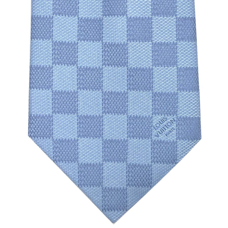 ルイヴィトン LOUIS VUITTON ネクタイ タイ クラヴァット ダミエ クラシック 8CM ブルー クレール 青 ロゴ ダミエ 市松 M78754 新品 | LOUIS VUITTON | 01