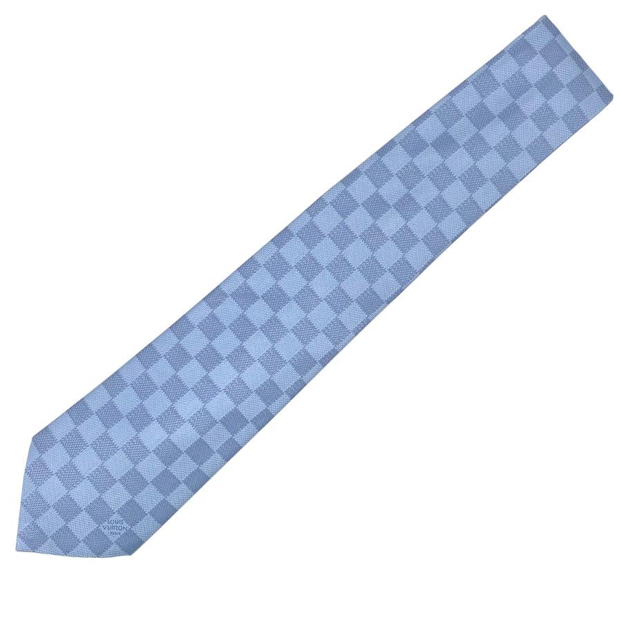 ルイヴィトン LOUIS VUITTON ネクタイ タイ クラヴァット ダミエ クラシック 8CM ブルー クレール 青 ロゴ ダミエ 市松 M78754 新品 | LOUIS VUITTON | 02