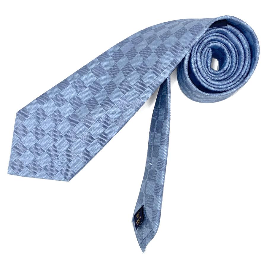 ルイヴィトン LOUIS VUITTON ネクタイ タイ クラヴァット ダミエ クラシック 8CM ブルー クレール 青 ロゴ ダミエ 市松 M78754 新品 | LOUIS VUITTON | 03