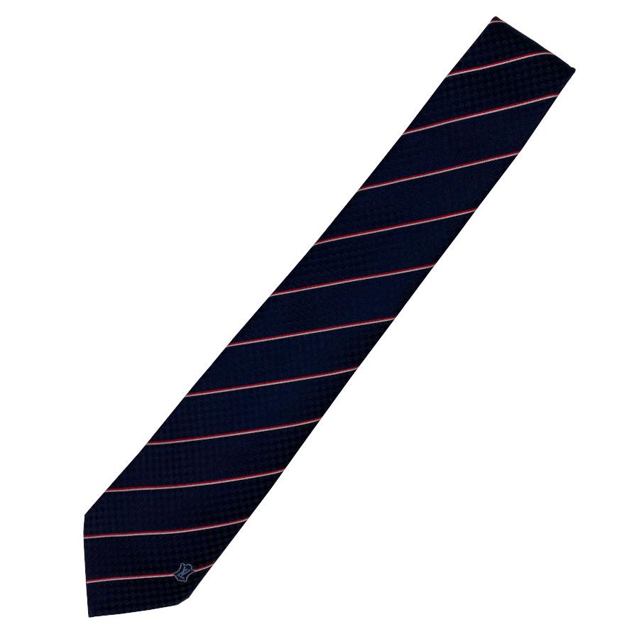 ルイヴィトン LOUIS VUITTON ネクタイ クラヴァット エク 8CM シルク 100％ マリーヌ ネイビー ブラック ロゴ ダミエ チェック ストライプ M78755 | LOUIS VUITTON | 02