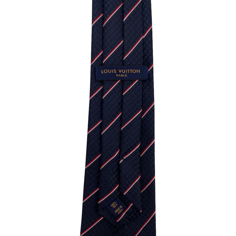 ルイヴィトン LOUIS VUITTON ネクタイ クラヴァット エク 8CM シルク 100％ マリーヌ ネイビー ブラック ロゴ ダミエ チェック ストライプ M78755 | LOUIS VUITTON | 07
