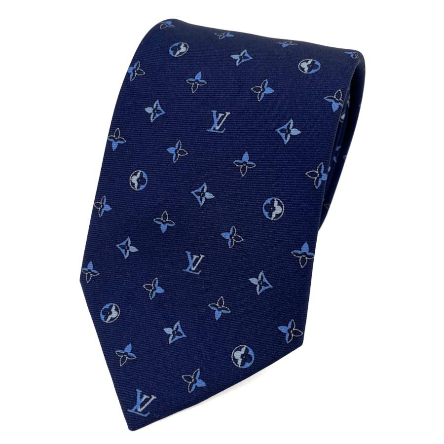 ルイヴィトン Louis Vuitton ネクタイ シルク　ネイビー系 LOUIS VUITTON（ルイ・ヴィトン） 【新品】ルイヴィトン ネクタイ