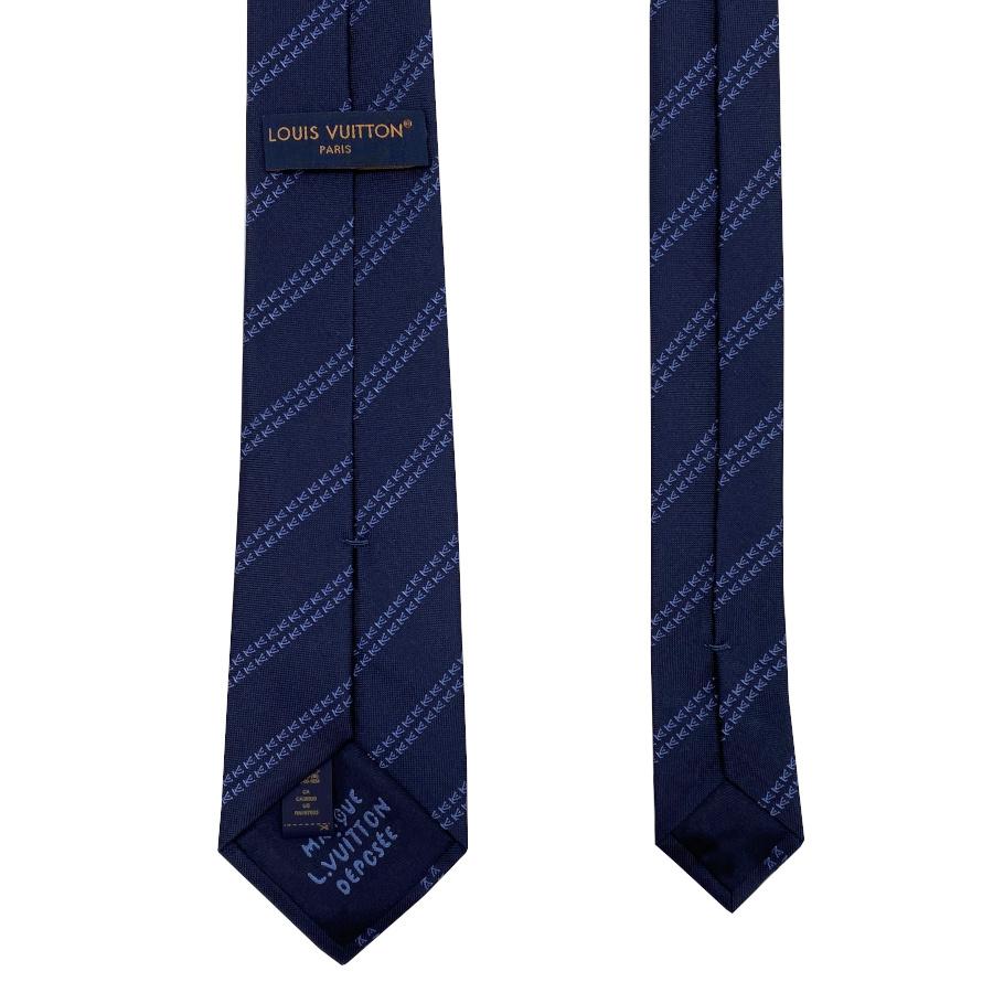 国内完売商品【新品】ルイヴィトン LOUIS VUITTON ネクタイ・LV ミニマル バンド 7CM シルク 100% マリーヌ ロゴ モノグラム メンズ ギフト プレゼント M90780 | LOUIS VUITTON | 05