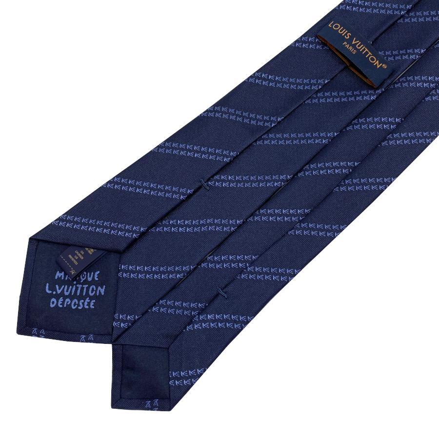 国内完売商品【新品】ルイヴィトン LOUIS VUITTON ネクタイ・LV ミニマル バンド 7CM シルク 100% マリーヌ ロゴ モノグラム メンズ ギフト プレゼント M90780 | LOUIS VUITTON | 07