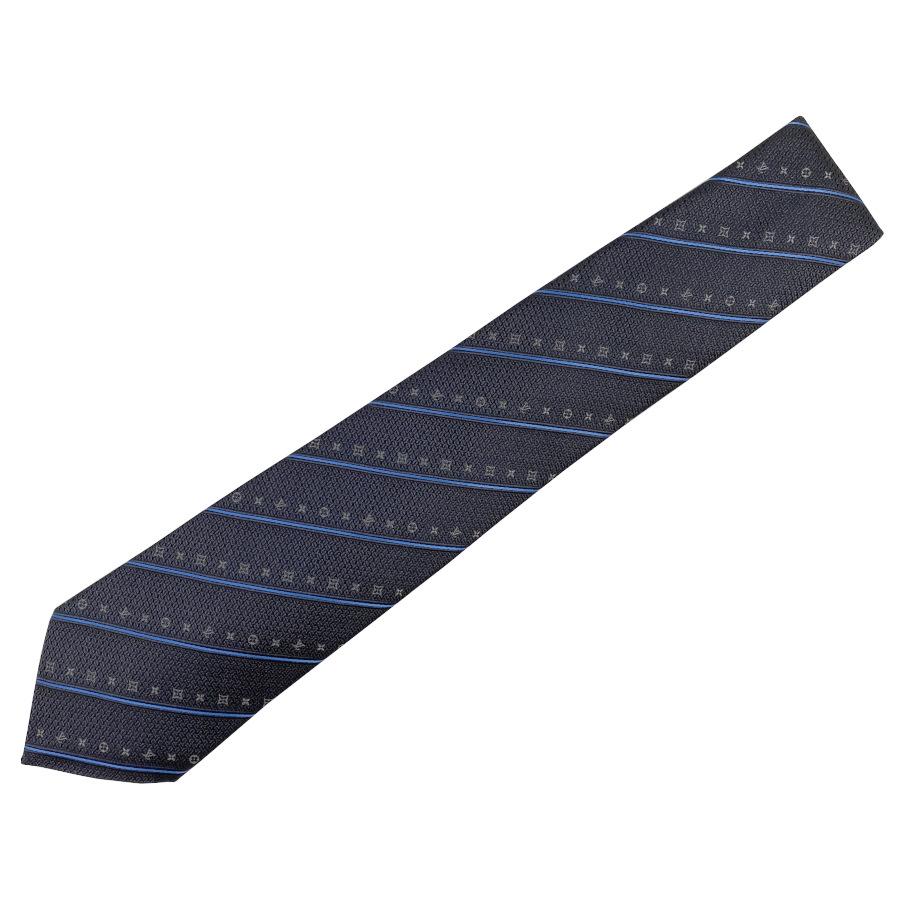 国内完売商品【新品】ルイヴィトン LOUIS VUITTON ネクタイ・モノグラムストライプ 8CM ダークグレー ブルーグレー ロゴ モノグラム ギフト プレゼント M96404 | LOUIS VUITTON | 02