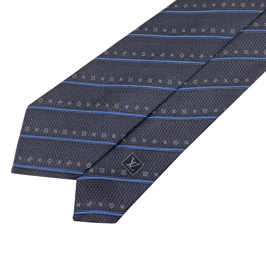 国内完売商品【新品】ルイヴィトン LOUIS VUITTON ネクタイ・モノグラムストライプ 8CM ダークグレー ブルーグレー ロゴ モノグラム ギフト プレゼント M96404 | LOUIS VUITTON | 06