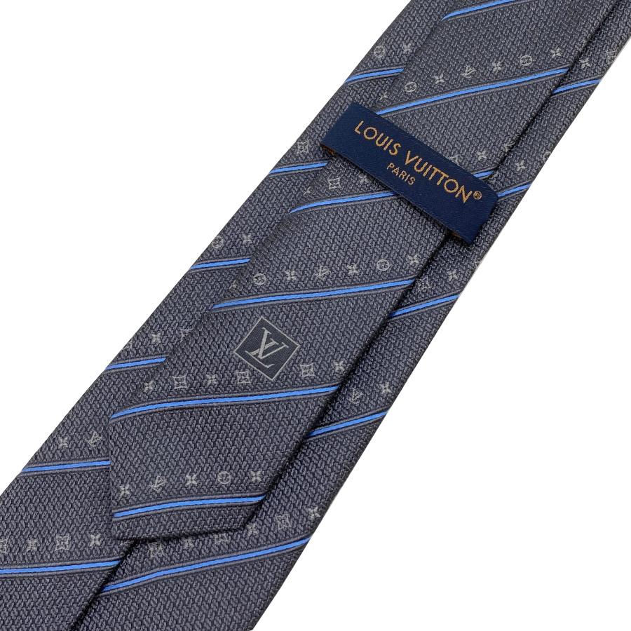 国内完売商品【新品】ルイヴィトン LOUIS VUITTON ネクタイ・モノグラムストライプ 8CM ダークグレー ブルーグレー ロゴ モノグラム ギフト プレゼント M96404 | LOUIS VUITTON | 08