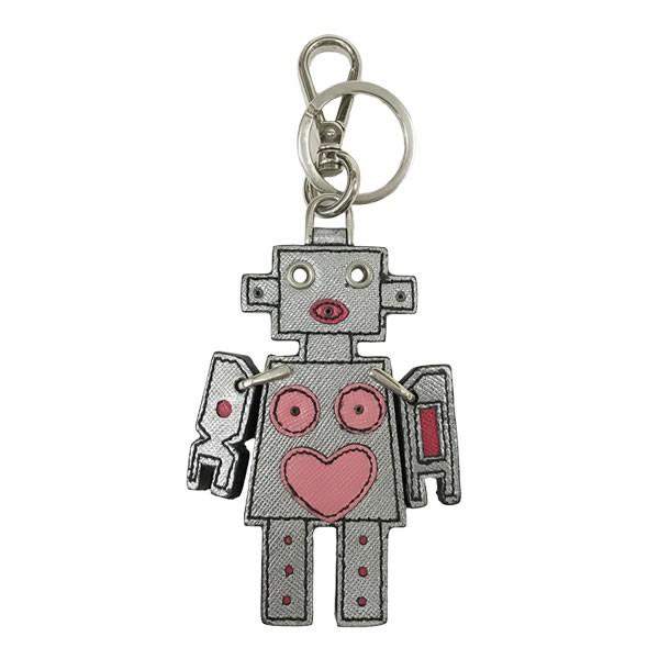 プラダ　PRADA キーホルダー　バッグチャーム　キーリング　ロボット　シルバー PRADA プラダ キーホルダー ロボット キーリング チャーム