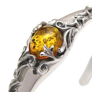 シルバーアクセサリー ブレスレット 琥珀・アンバー アラベスク b0515 腕周り約15.5ｃｍ |  | 03