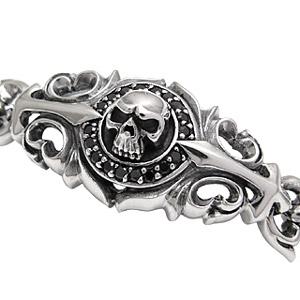 メンズ　シルバーブレスレット　スカル シルバー925 スカルブレスレット メンズ チェーンブレスレット