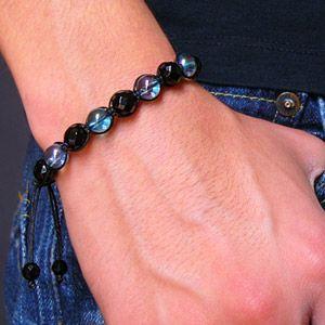 ブレスレット メンズ パワーストーンブレスレット アクアオーラ オニキス b0554 腕周り約16cm(＋約5cm調節可能) |  | 04