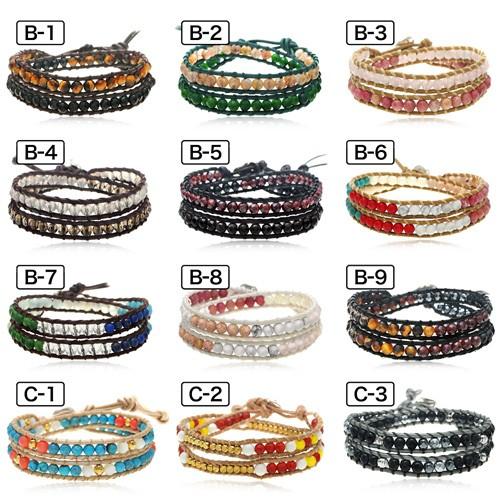 ラップブレスレット レザー ブレスレット 革 パワーストーン天然石 シルバー925 b0563 |  | 02