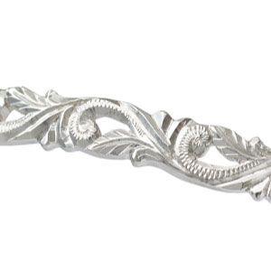 ハワイアンジュエリー シルバーアクセサリー レディース バングル・ブレスレット プラチナコーティング b0581 腕周り約16.5cm |  | 03