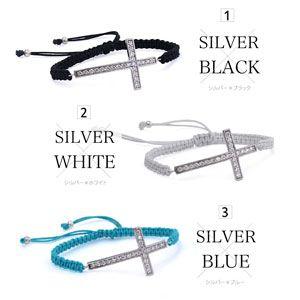 ブレスレット クロスブレスレット ユニセックス クロス 編み込み 腕回り:15〜23cm b0587 |  | 01