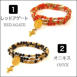 パワーストーンブレスレットブレス メンズ ロザリオ クロス マリア b0590 |  | 01
