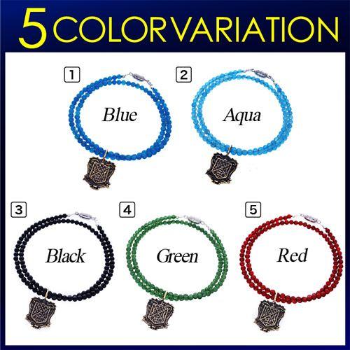パワーストーン ブレスレット メンズ エンブレム ブルー レッド グリーン ブラック b0604 |  | 01