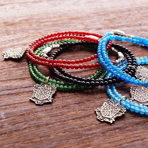 パワーストーン ブレスレット メンズ エンブレム ブルー レッド グリーン ブラック b0604 |  | 03