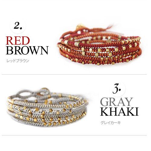 ラップブレスレット メンズ レディース 5連 編み込み グルグル ゴールド ビーズ b0619 |  | 02