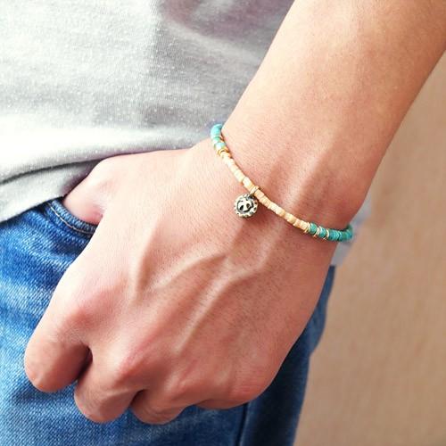 ブレスレット メンズ レディース ターコイズ(人工石) ネイティブ イーグル シェル b0643 |  | 03