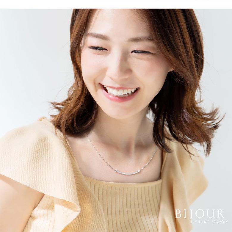 きらきらのスマイルネックレス！ bine0005 シルバーアクセサリー ネックレス レディース スマイル |  | 01