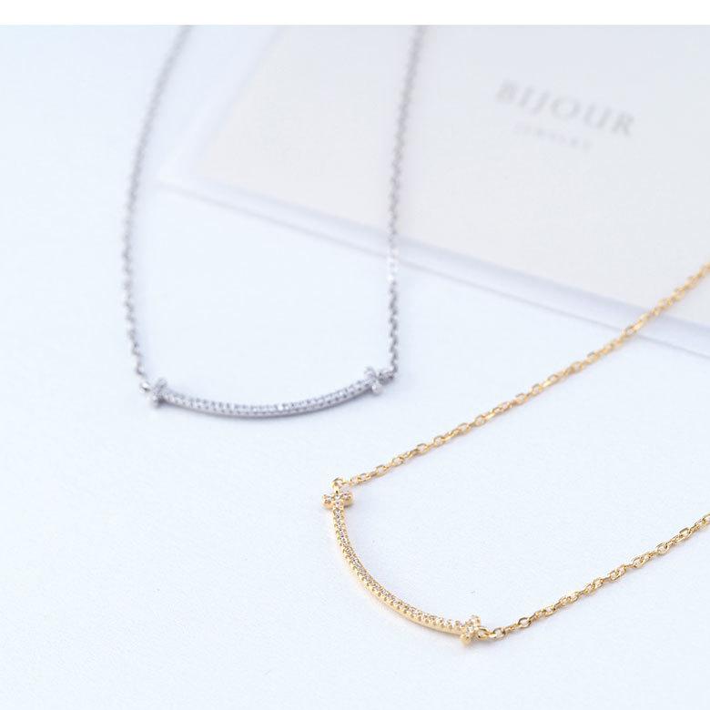 きらきらのスマイルネックレス！ bine0005 シルバーアクセサリー ネックレス レディース スマイル |  | 12