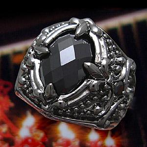 ブラスアクセサリー リング・指輪 リリー・ユリ ブラックルテニウム