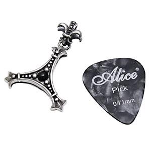シルバーアクセサリー ペンダント・ネックレス ブラックスター ギターピック pe1591 ペンダントトップのみ |  | 04