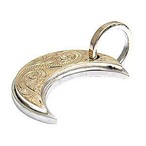 シルバーアクセサリー ハワイアン メンズ・レディース ペンダント・ネックレス ホアカ・三日月・ムーン K9ゴールド pe1720 ペンダントトップのみ |  | 02