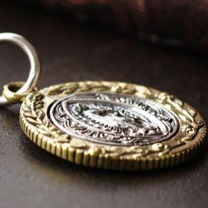 goodvibrationsマリア×プレイハンズコイン+シルバー925ネックレス シルバー 925 ネックレス ペンダント トップ ヘッド 祈る手