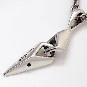 ネックレスメンズ シルバー ブラックダイヤモンド くさび pe1898 c0065