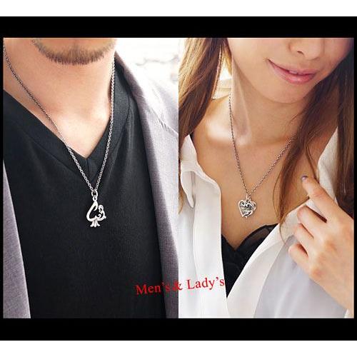 ペアネックレス シルバーアクセサリー スペード ハート pe1920-pair